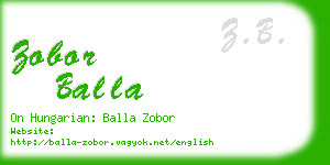 zobor balla business card
